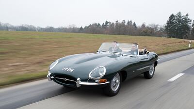 A reworked E-Type on the road. Courtesy Jaguar