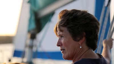 Sailing instructor Marie Byrne leads the pursuit races. Chris Whiteoak / The National