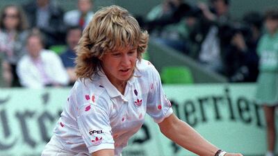 Steffi Graf, 17, beat Martina Navratilova to win the French Open in 1987. AFP