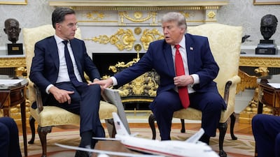 US President Donald Trump hosted Mark Rutte, Nato Secretary General, in the White House on June 25. Bloomberg