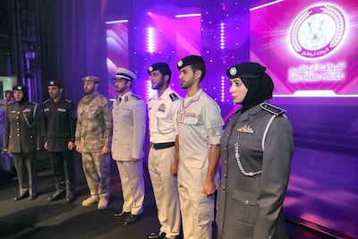 Abu Dhabi Police launch their new uniform on Wednesday. Chris Whiteoak / The National