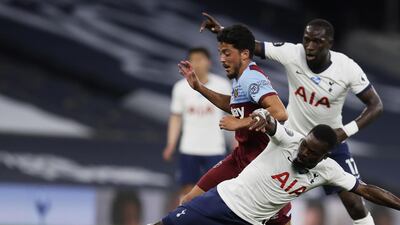 Serge Aurier in action against Pablo Fornals of West Ham. EPA