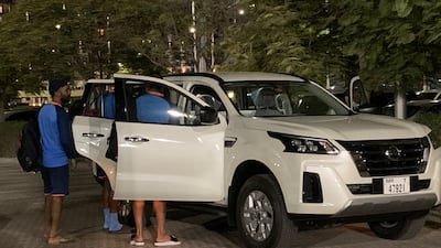 Rohit Sharma and other members of the India team leaving the ICC Academy.