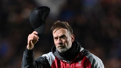 Liverpool manager Jurgen Klopp following his side's elimination from the Europa League in the quarter-final second leg against Atalanta. Getty Images