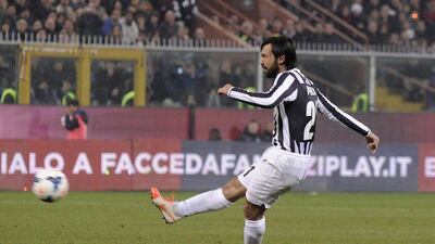 Andrea Pirlo scored Juventus' lone goal from a free kick on Sunday. Giorgio Perottino / Reuters / March 16, 2014