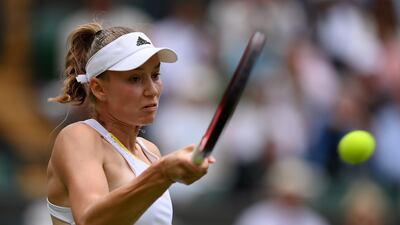 Elena Rybakina of Kazakhstan plays a shot against Australia's Ajla Tomljanovic. Getty
