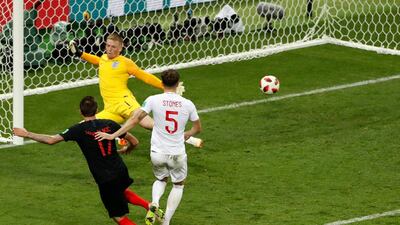 Croatia's Mario Mandzukic, left, scores his side's second goal. AP Photo