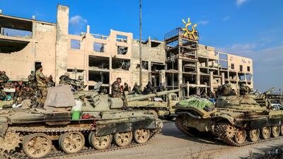 Syrian army units advance to the Aleppo Ghazi Aintab International Highway and the northern countryside of Aleppo, Syria. EPA