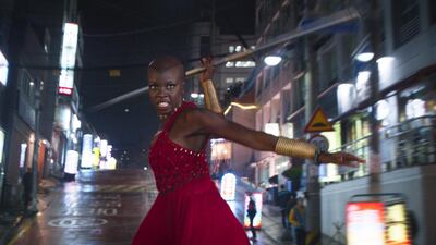 Danai Gurira in a scene from Marvel Studios' "Black Panther." AP