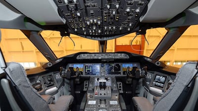 The cockpit of Air Canada’s Boeing 787 Dreamliner. Pilots are flying the first 787 on training flights between Toronto, Ottawa and Montreal’s Mirabel airport. Aaron Harris / Reuters