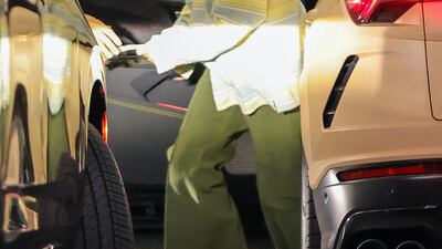 Justin Bieber opts for pastel stripes in Los Angeles. Getty Images