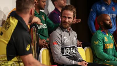 Kane Williamson of New Zealand at the launch of the T20 World Cup in Melbourne. Getty