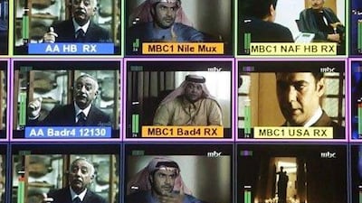 The media transfer room at the Al Arabiya Studios in Dubai. Broadcasters such as OSN and MBC are rolling out Web-based services. Jaime Puebla / The National