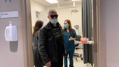 Abdullah El Hajj after eye surgery. Mahmoud Rida/ The National