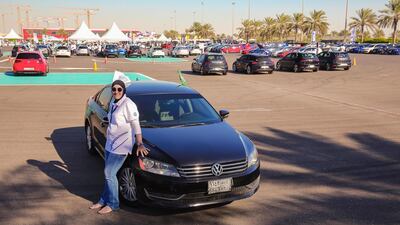 Ammal Farahat with her Volkswagen Passat, which she has only just registered under her own name. Courtesy Volkswagen.