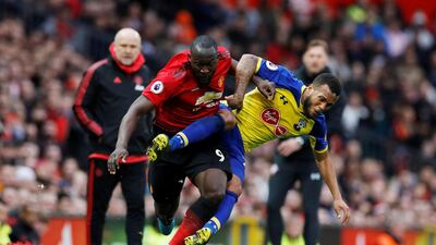 Lukaku in action with Southampton's Ryan Bertrand. Reuters