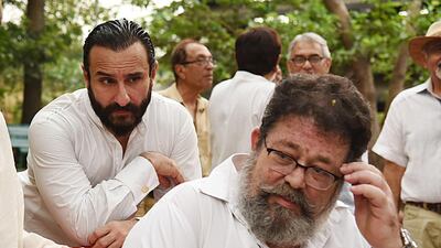 Actor Saif Ali Khan attends the funeral of Krishna Raj Kapoor. AFP