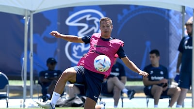 Chelsea's Cesar Azpilicueta during a training session at Drake Stadium UCLA Campus in Los Angeles, California.