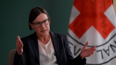 Mirjana Spoljaric Egger, head of the International Committee of the Red Cross, speaks to Hadley Gamble, Chief International Anchor for IMI, about the impact of increasing conflict on civilians. Photo: The National