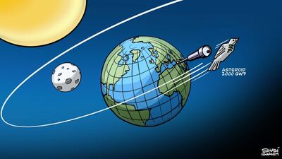 Shadi Ghanim's take on the asteroid close to the size of Burj Khalifa that it is set to hurtle past Earth on Sunday.