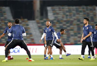 Ismail Matar, centre, has made a gradual comeback to the UAE side ever since getting injured in a club game. Ali Haider / EPA