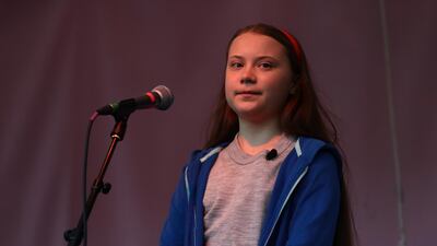 Teenage climate activist Greta Thunberg told protesters gathered at Marble Arch in London that humanity was 'standing at a crossroads', as the Extinction Rebellion demonstrations entered their seventh day on April 21. Getty