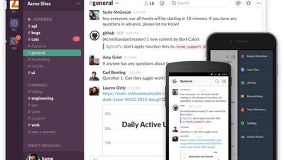 The office communication app Slack allows teams to move from a highly fragmented collection of tools – such as email, instant messaging, social media and intranets – into a single, organised and searchable view. Courtesy Brandfolder