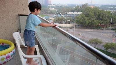 There have been a spate of deaths involving children from balconies or out of windows in the UAE, where large numbers of residents live in high-rise buildings. Courtesy; Abu Dhabi Police