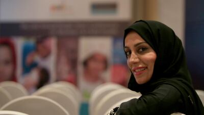 Fatima al Jassim became the youngest member of the advisory council for empowering people of determination, seen here in 2015 at an event in Abu Dhabi where she delievered a speech on childhood asthma. Ravindranath K / The National