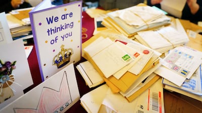 Letters of condolence sent by members of the public to the UK royal family are sorted by the correspondence team at Buckingham Palace. PA
