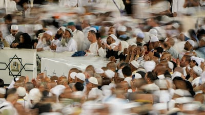 Hajj pilgrims at the Grand Mosque. AP