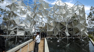 The Women's Pavilion at Expo 2025 Osaka was conceived by Yuko Nagayama, a renowned Japanese architect, reusing the facade of the Japan Pavilion from Expo 2020 Dubai that she had also designed. Victor Besa / The National