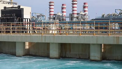 Ras Al Khair power and desalination plant in Saudi Arabia uses multi-stage flash distillation and reverse osmosis to produce fresh water. Photo: Sky News Arabia