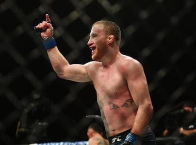 Justin Gaethje after defeating Tony Ferguson. USA TODAY Sports