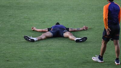 India's Virat Kohli takes a breather. AP