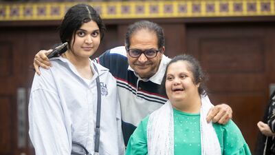 A family celebrates at the special iftar