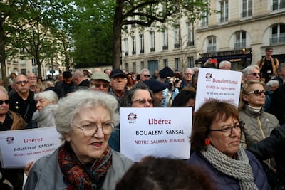 Public support for detained Franco-Algerian writer Boualem Sansal on the streets of Paris. Reuters