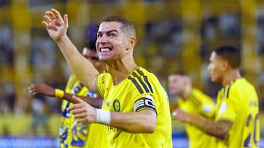 Cristiano Ronaldo scored three goals in 15 minutes to fire Al Nassr to victory over Al Kholood. Getty Images