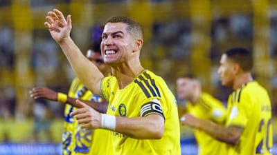 Cristiano Ronaldo scored three goals in 15 minutes to fire Al Nassr to victory over Al Kholood. Getty Images