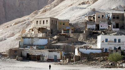 Houses on top of ancient tombs in Gurna, on the west bank of Luxor, Egypt, are an indication of the gap between the rich and the poor.