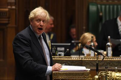 British Prime Minister Boris Johnson during Prime Minister's Questions at the House of Commons in London, Britain, September 9, 2020. EPA