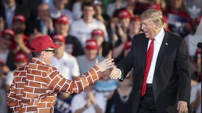 US President Donald Trump is one of the few political outsiders to have made his mark in office AFP