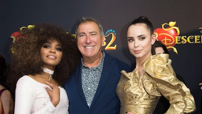 Actress China Anne McClain, director Kenny Ortega and singer Sofia Carson. AFP