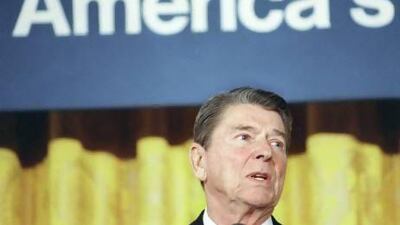 Ronald Reagan's approach to fiscal policy was pragmatic, but simply following his ideas will not solve issues such as the one playing out in the US. Mike Sargent / AFP