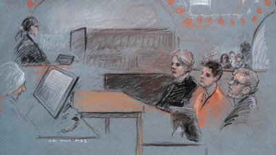 Massachusetts Air National Guardsman Jack Teixeira appears in US District Court in Boston, Massachusetts, in this courtroom sketch. AP