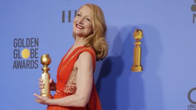 Patricia Clarkson in Georges Chakra at the 76th annual Golden Globe Awards on January 6, 2019. EPA
