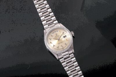 A Rolex with Eastern Arabic numerals is part of the auction. Photo: Christie's