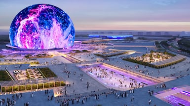 An artist's rendering of Sphere Abu Dhabi on Yas Island. The entertainment venue is slated to open in 2029. Photo: DCT Abu Dhabi