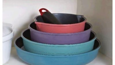 Nesting pans like this set from Lakeland conserve space. Courtesy of Lakeland