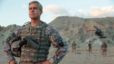 Brad Pitt stars as Gen Dan McMahon, a character closely based on Gen McChrystal, in the film War Machine. Francois Duhamel / Netflix